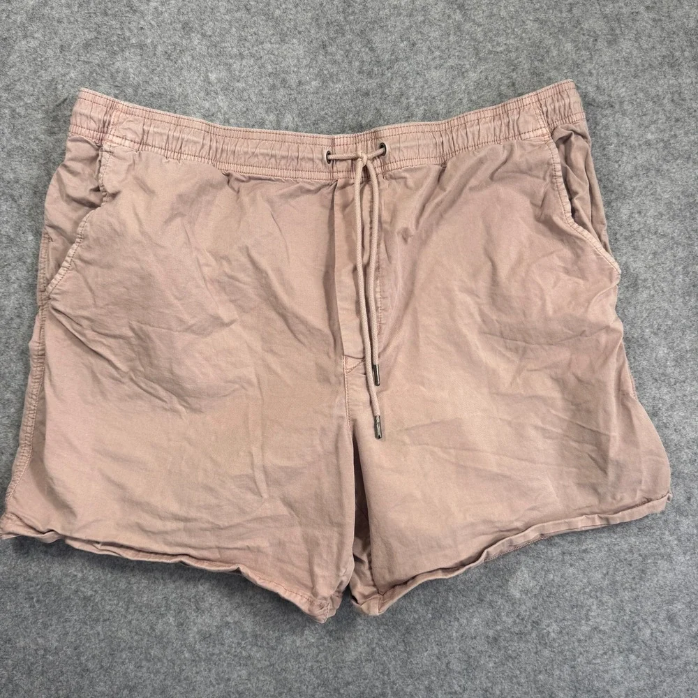 American Eagle Mens Flex Drawstring Shorts XL Pink Cotton Blend Stretch